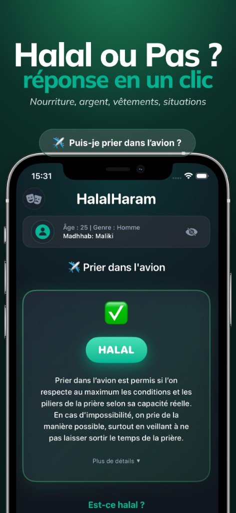 Franse HalalHaram Pro App Store-pagina