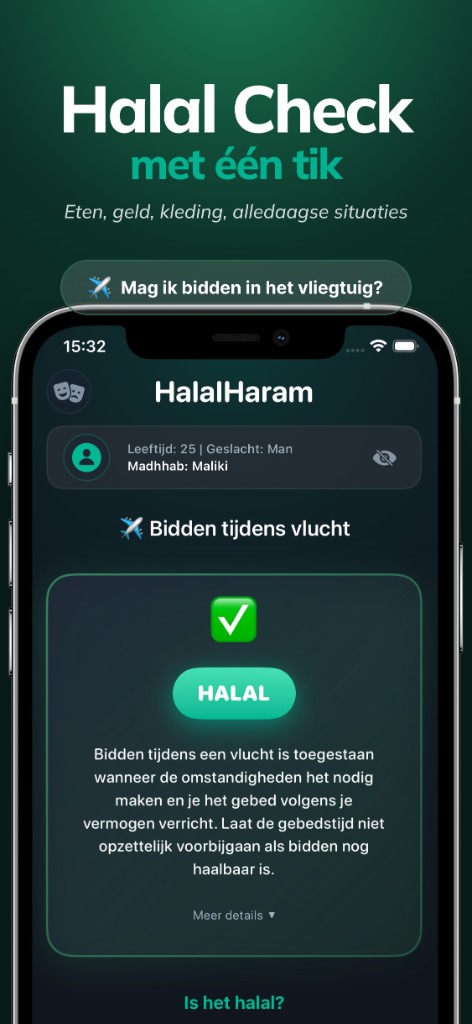 Fiche App Store HalalHaram Pro en néerlandais