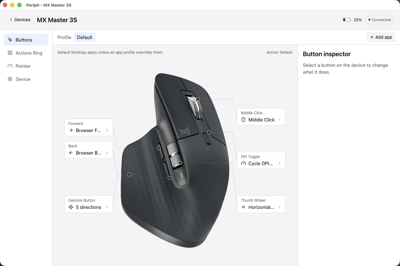 App — button remapping