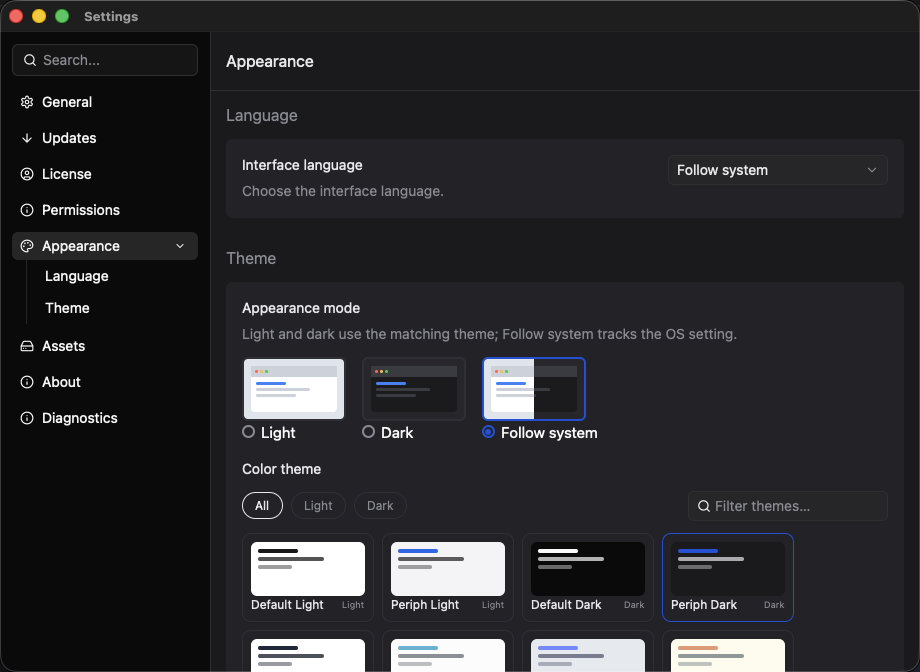 App — appearance